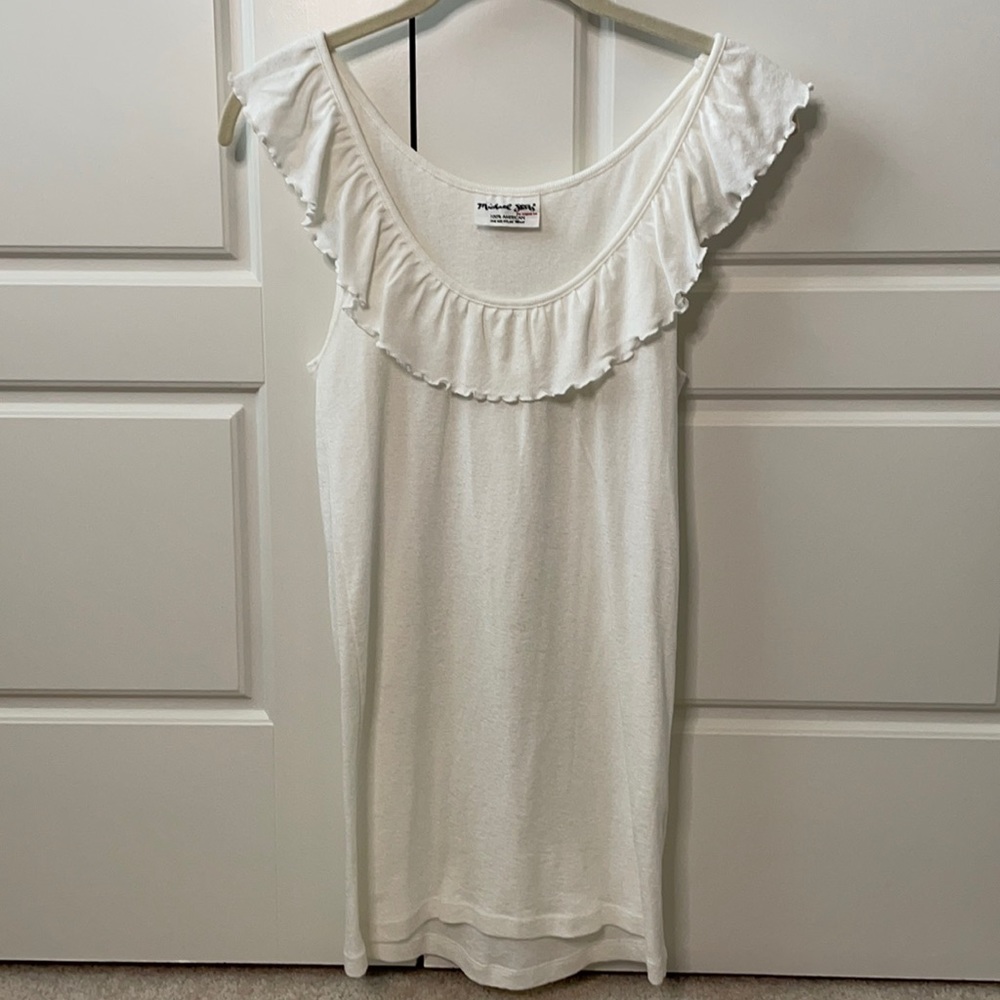 Michael Stars ruffle white tank top